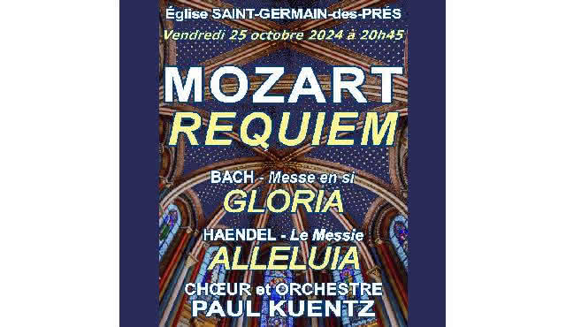 Igreja de Saint‐Germain‐des‐Prés: Mozart — Requiem, Bach — Missa do Glória em Si, Händel — Messias Aleluia